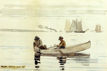 ウィンスロー・ホーマー Painting - ボーイズ・フィッシング・グロスター・ハーバー・リアリズム海洋画家ウィンスロー・ホーマー